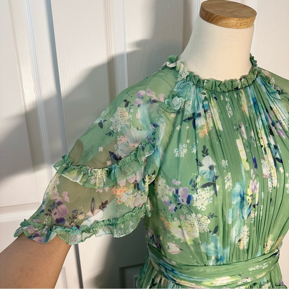Mac Duggal Green Floral Maxi Dress - Picture 3 of 14